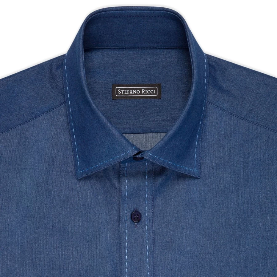 Stefano Ricci Men's Handmade Verduno Shirt - Luxury Italian Cotton Dress Shirt