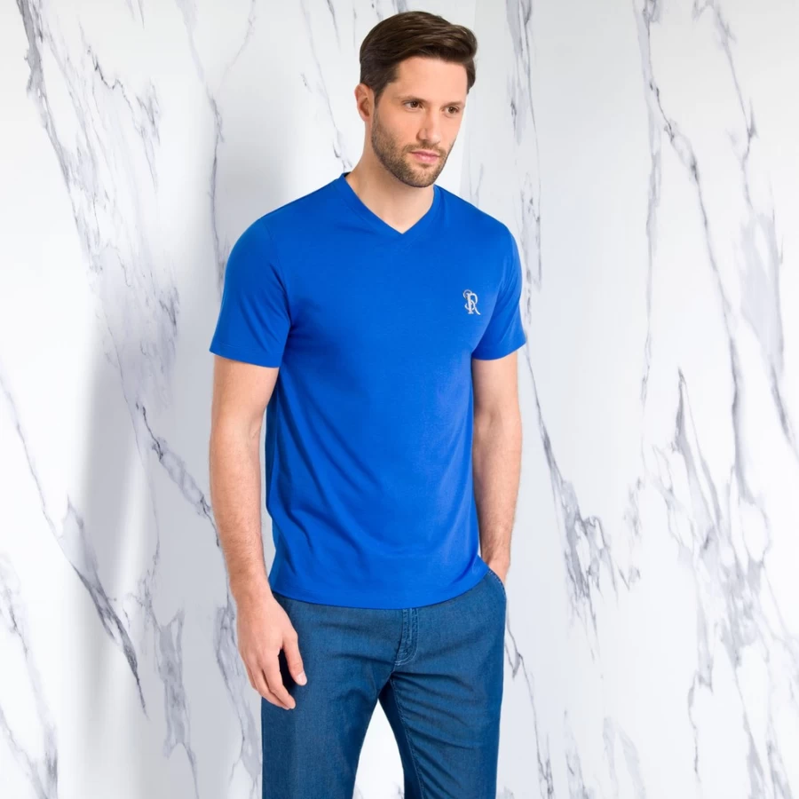 Stefano Ricci Men's B019 V-Neck T-Shirt for Luxury Casual Wear
