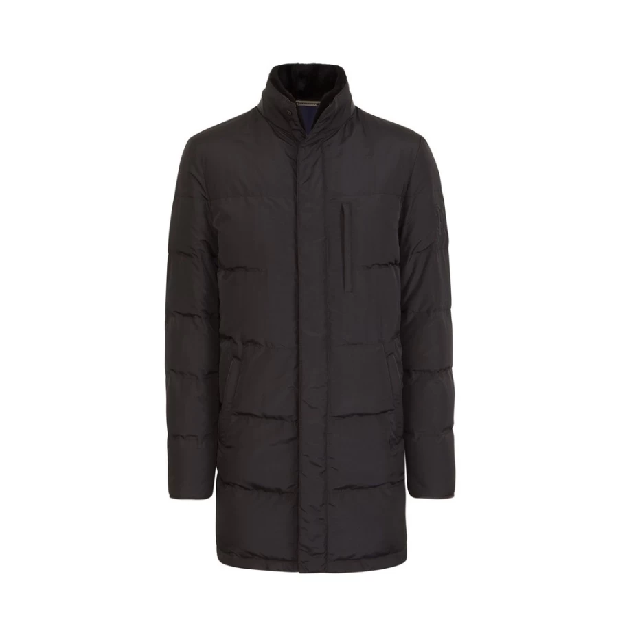 "Stefano Ricci Men's Luxury Down Jacket With Beaver Fur Collar – Premium Winter Coat"