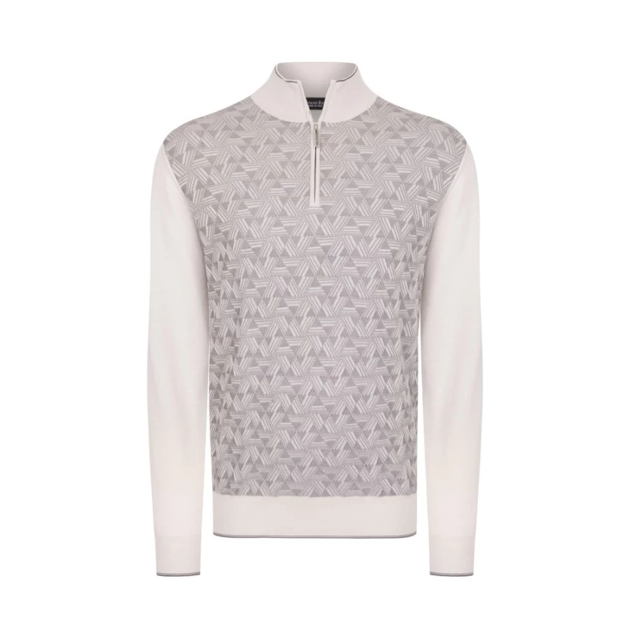 Stefano Ricci Men's Zip Mockneck Sweater - Premium Luxury Knitwear for Men