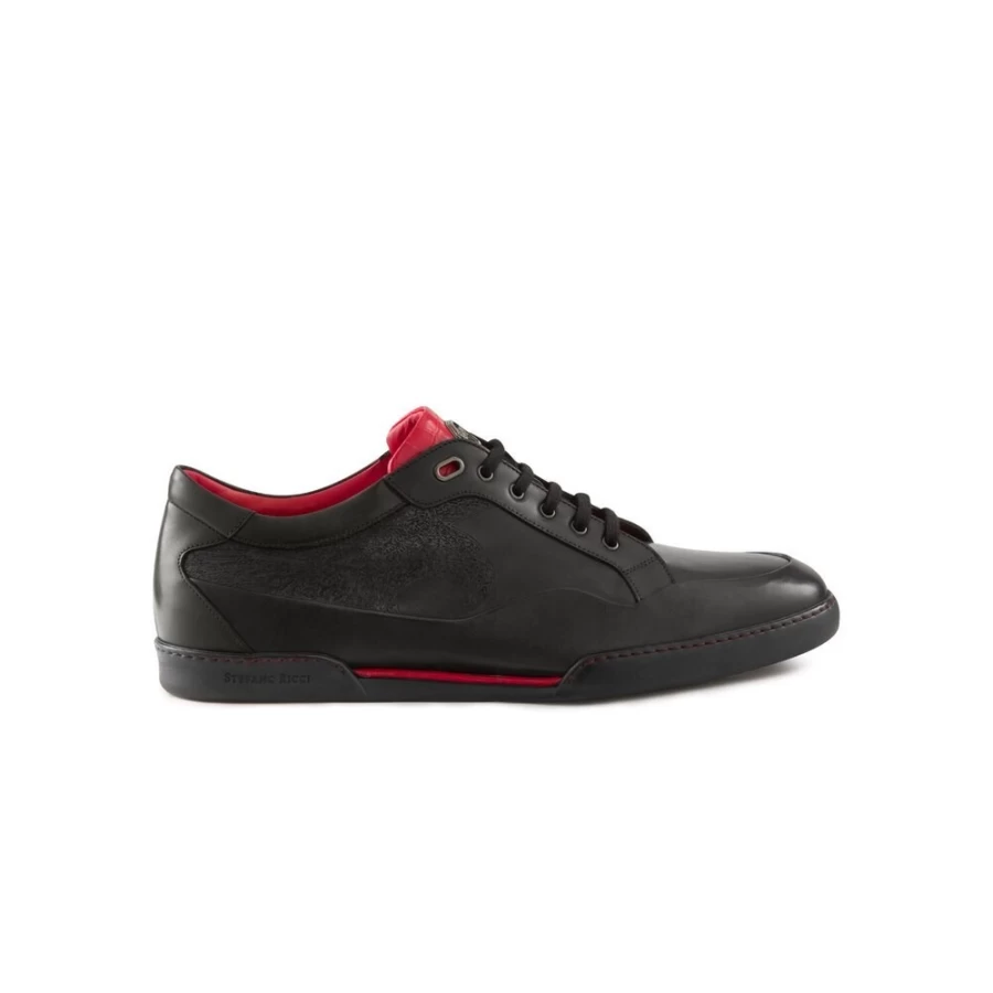 "Stefano Ricci Luxury Men's Sneakers in Genuine Calfskin & Exotic Crocodile Leather"