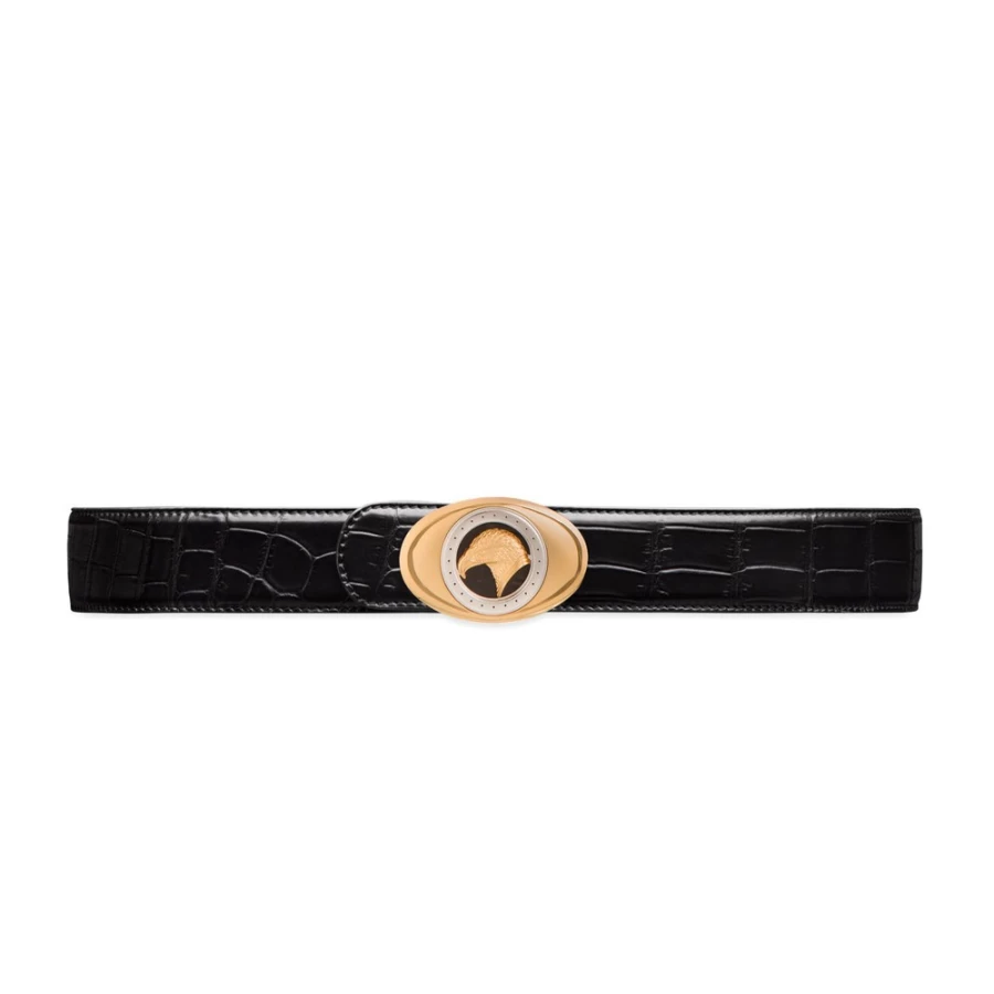 "Stefano Ricci Luxury Matted Crocodile Skin Belt for Men"