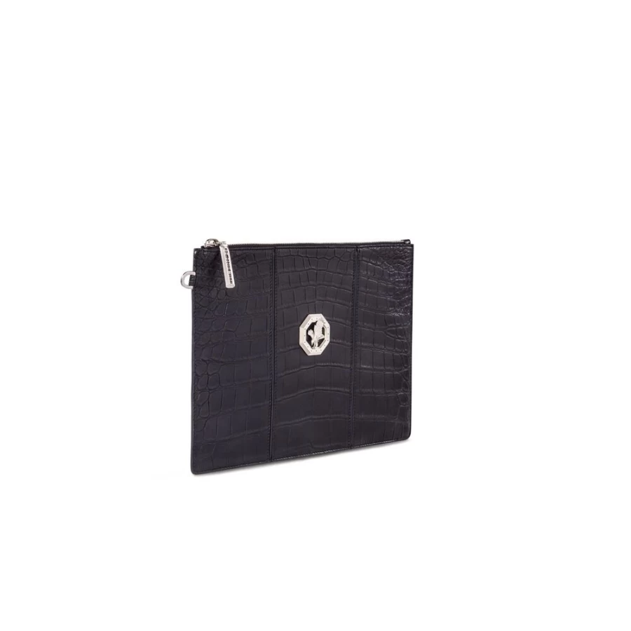 "Stefano Ricci Handmade Genuine Crocodile Leather Document Holder - Luxury Business Portfolio Bag"
