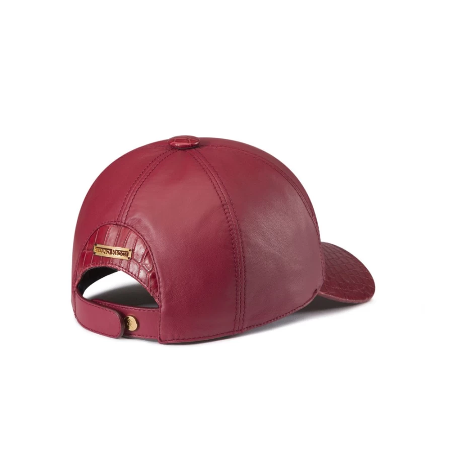 "Stefano Ricci Luxury Nappa Leather & Crocodile Skin Baseball Cap"