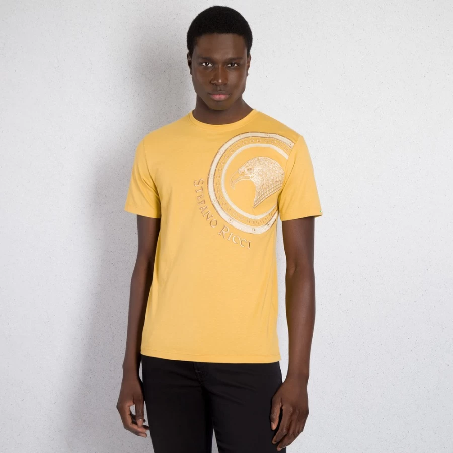 Stefano Ricci Men's Luxury Crewneck T-Shirt Premium Cotton Classic Fit