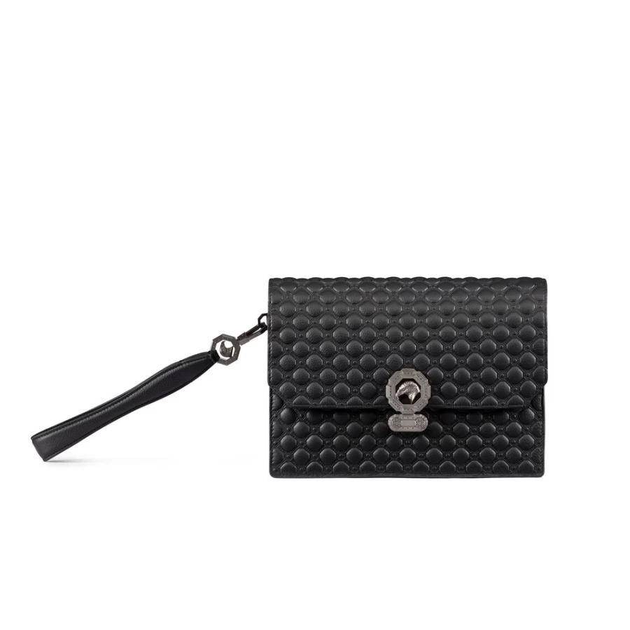 "Stefano Ricci Luxury Calfskin Leather Travel Pouch for Men - Premium Leather Accessory"