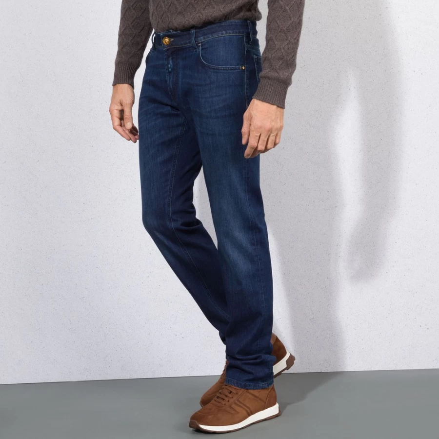 Stefano Ricci Men's Slim Fit Jeans - Premium Tailored Denim Pants for a Stylish Look