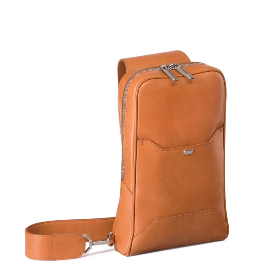 Stefano Ricci Handmade Calfskin Leather Sling Backpack in M036 Brown - Premium Designer Shoulder Bag