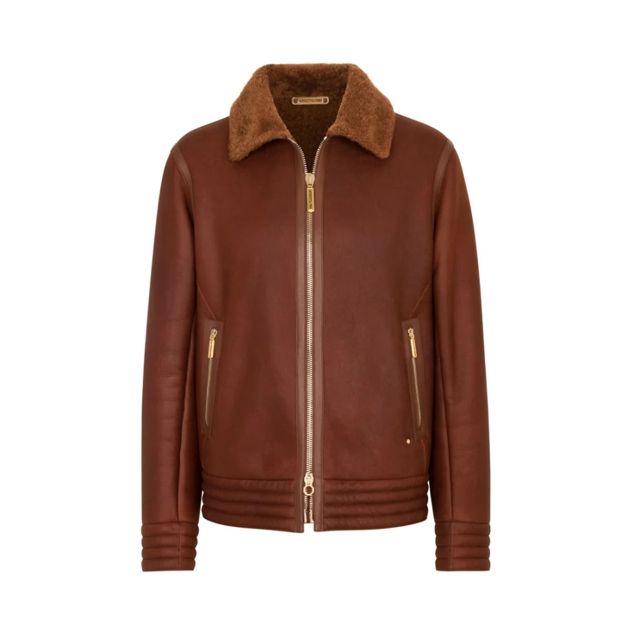 Stefano Ricci Men's Shearling & Lambskin Leather Blouson Jacket – Luxurious Winter Coat