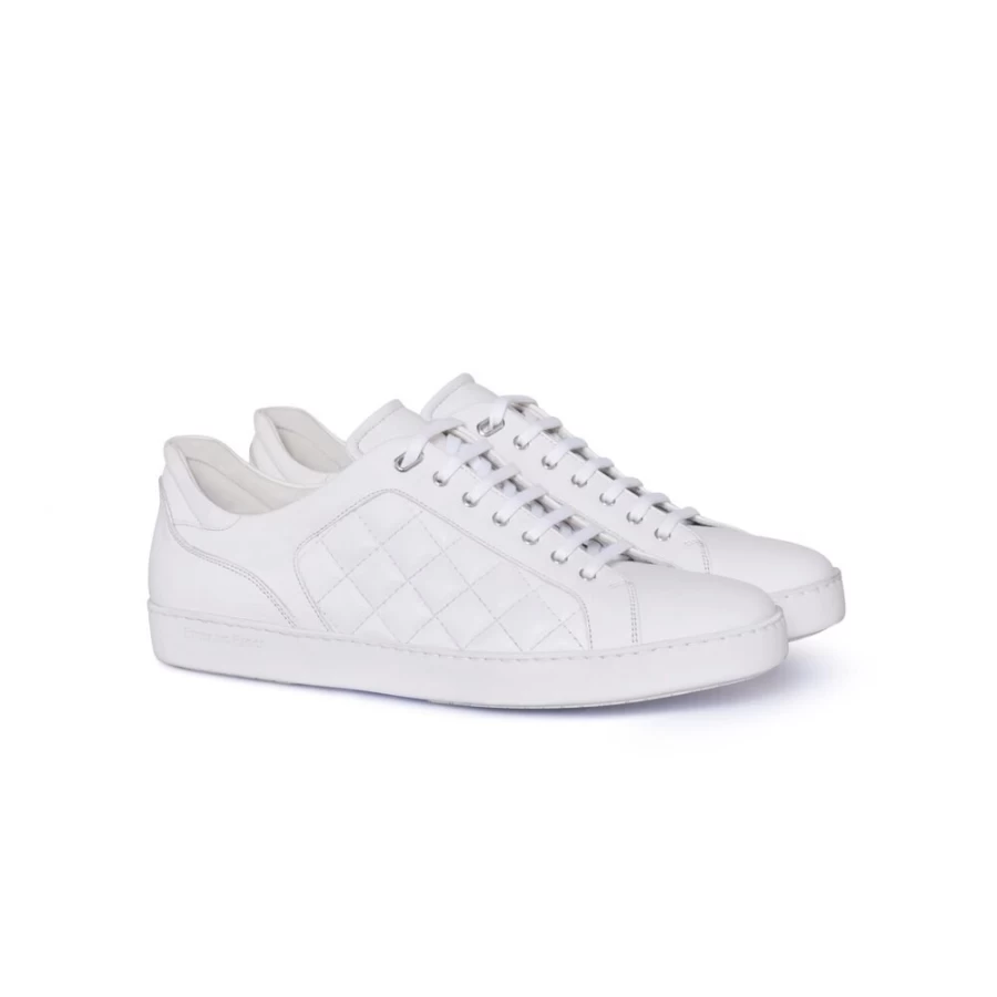 Stefano Ricci Luxury Calfskin Leather Sneakers in W007 Color for Men