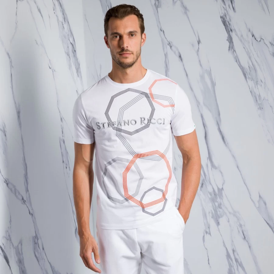 Stefano Ricci Men's Premium Crewneck T-Shirt - Luxury Cotton Comfort Fit Tee