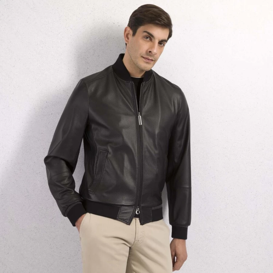 "Stefano Ricci Men's Deerskin Leather Blouson Jacket – Premium Luxury Outerwear"
