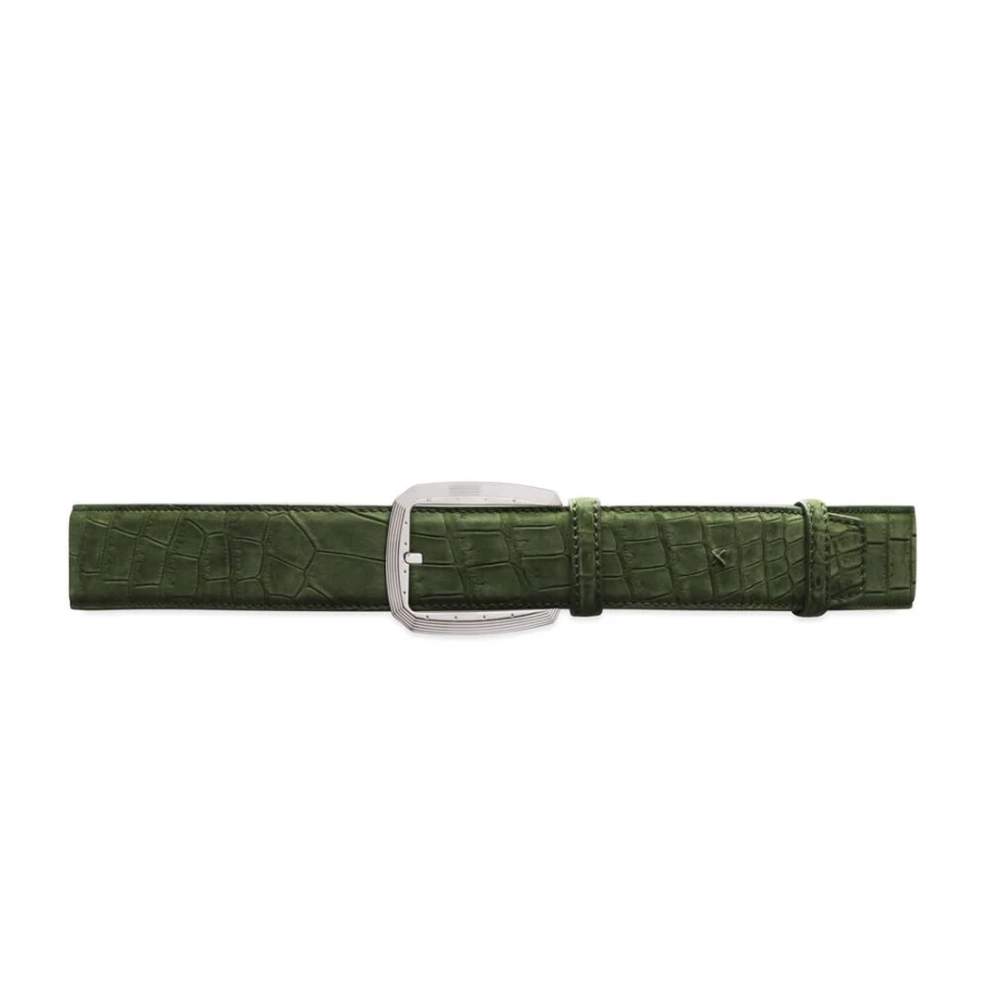 Stefano Ricci Genuine Crocodile Leather Handmade Belt for Men Luxury Nubuck Finish