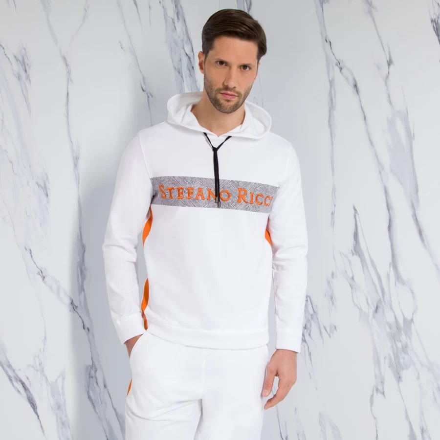 Stefano Ricci Men's Premium Hooded Jogging Suit Sweatshirt - Luxury Athletic Wear