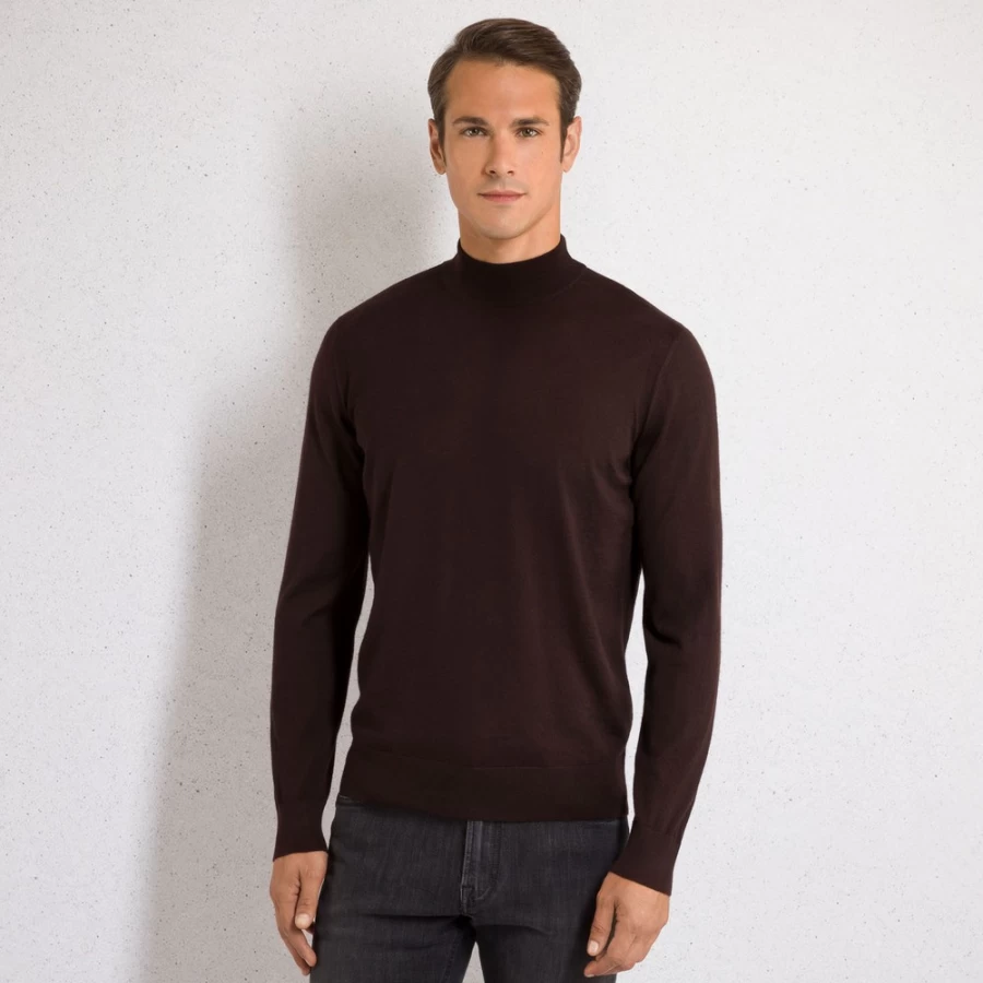 Stefano Ricci Men's Cashmere Silk Blend Mock Neck Sweater in F23302_259
