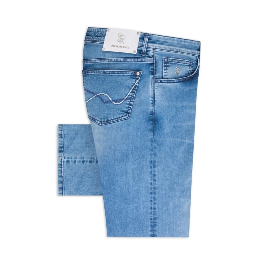 Stefano Ricci Men's Slim Fit Jeans - Premium Tailored Denim Pants for a Stylish Look