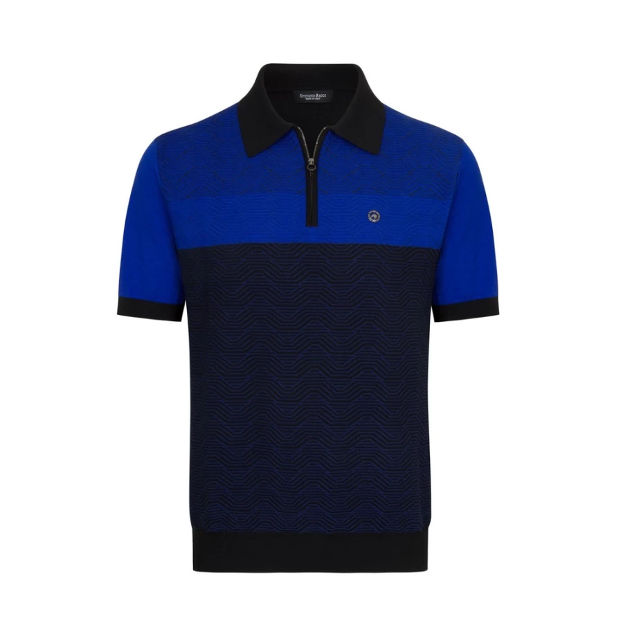 Stefano Ricci Men's Premium Zip Polo Shirt in Classic Design