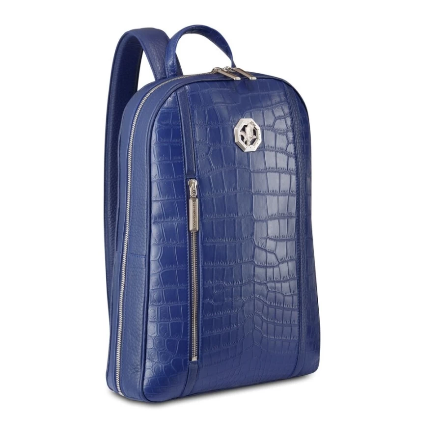 "Stefano Ricci Luxury Handmade Crocodile Leather Backpack - Premium Calfskin Designer Bag"
