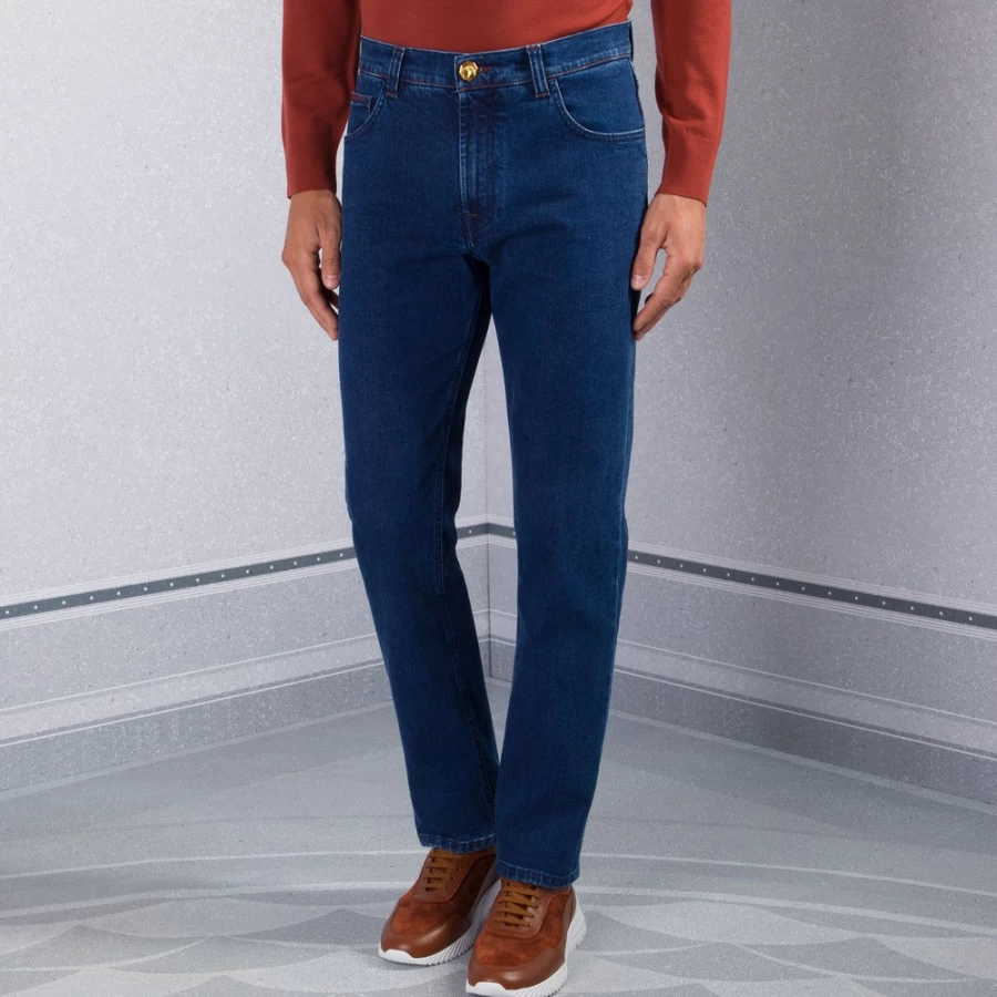 Stefano Ricci Men's Premium Luxury Jeans - High-Quality Denim for Style & Comfort