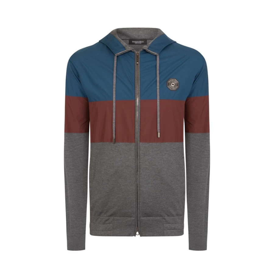 Stefano Ricci Men's Premium Hooded Jogging Suit Blouson Jacket for Athletic Comfort
