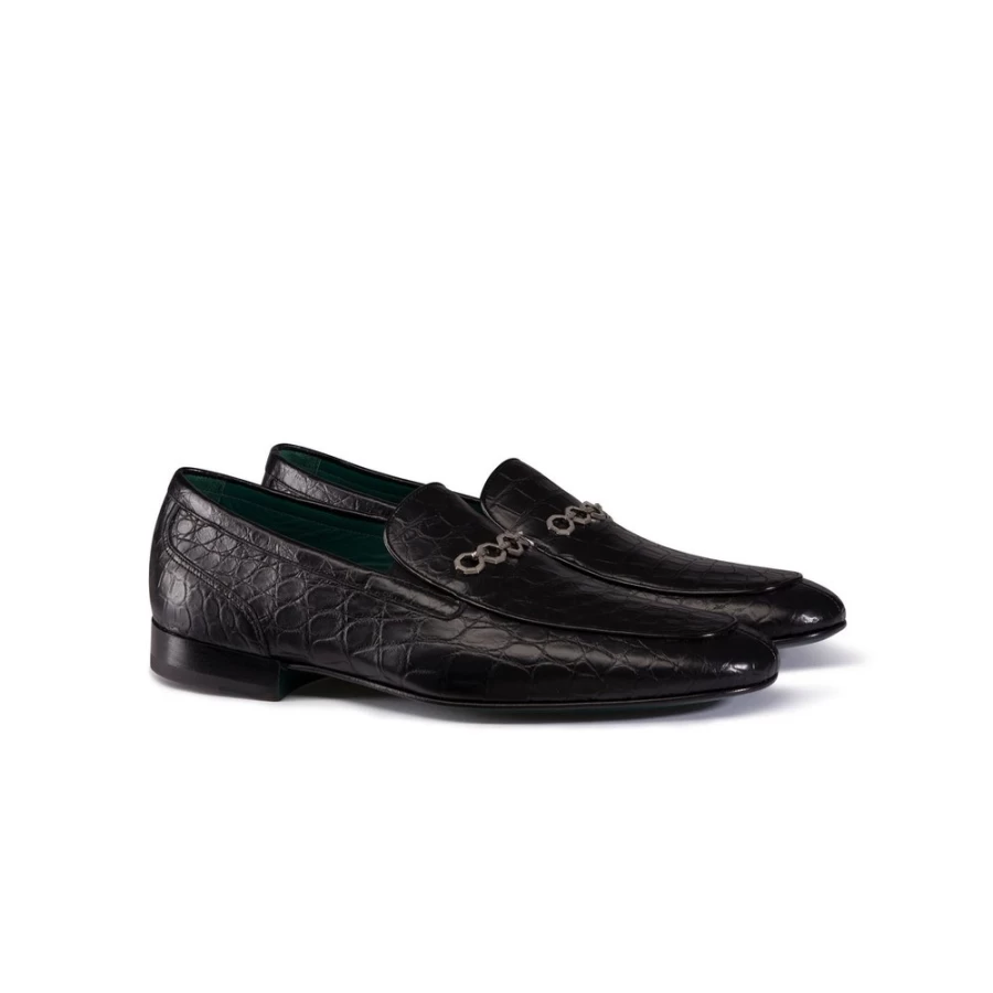Stefano Ricci Luxury Matted Crocodile Leather Loafers for Men - Premium Italian Designer Slip-On Shoes