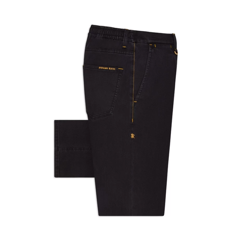 Stefano Ricci Men's Semi High Rise Slim Fit Jeans - Premium Denim Pants for a Stylish Look