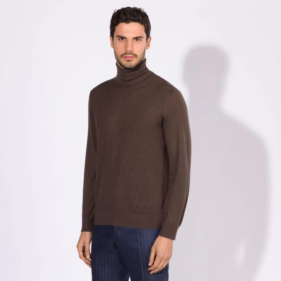 Stefano Ricci Men's Premium Turtleneck Sweater for Luxury Winter Wear