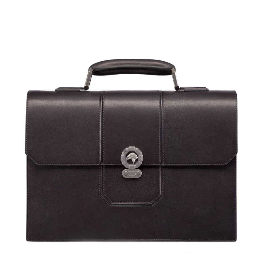 "Stefano Ricci Luxury Calfskin Leather Briefcase for Men - Premium Italian Designer Business Bag"
