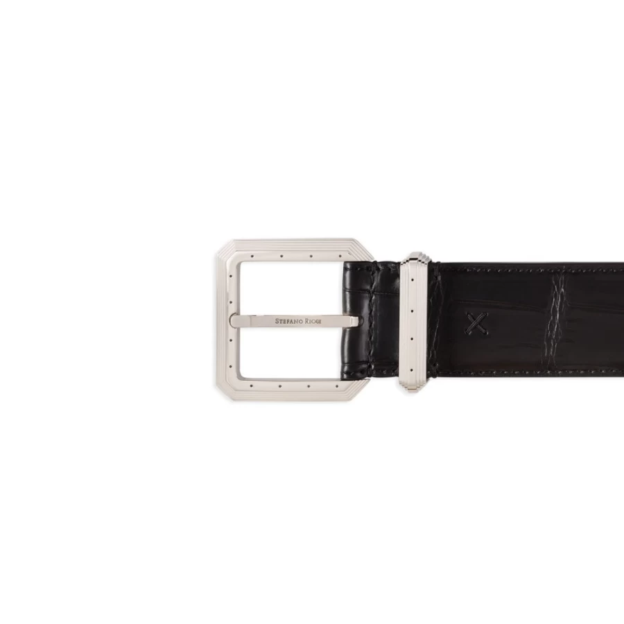 "Stefano Ricci Luxury Matted Crocodile Leather Belt for Men"