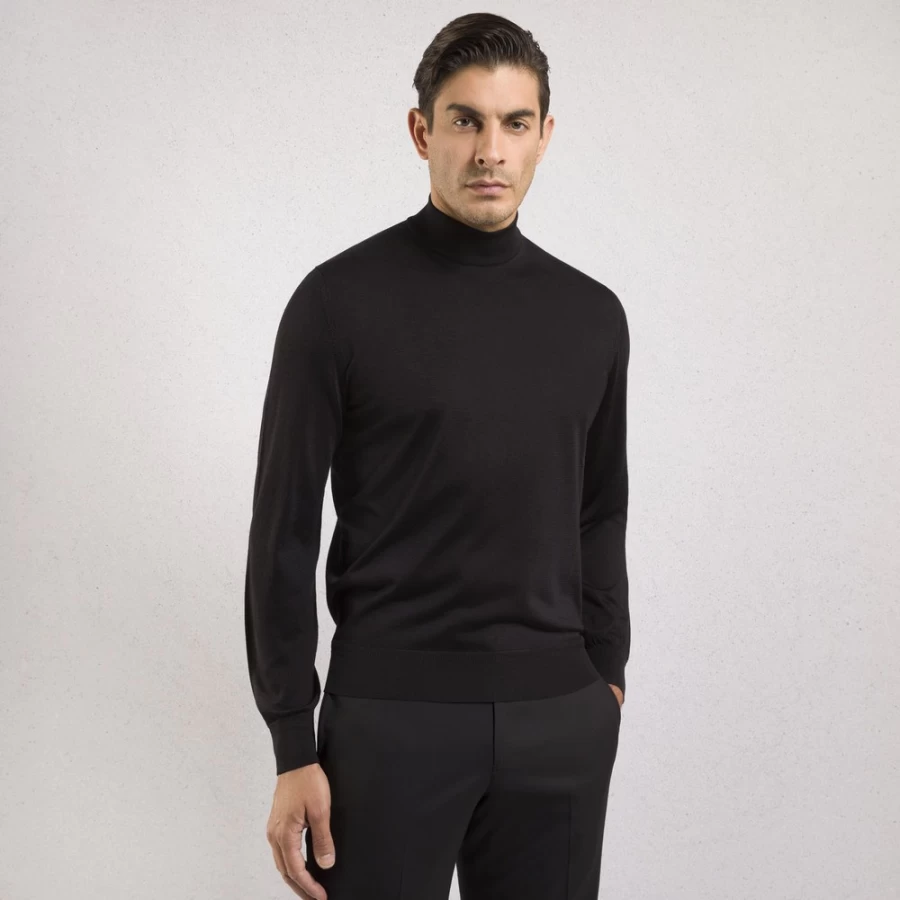 Stefano Ricci Men's Silk Mock Neck Sweater - Luxury Knitwear for Men