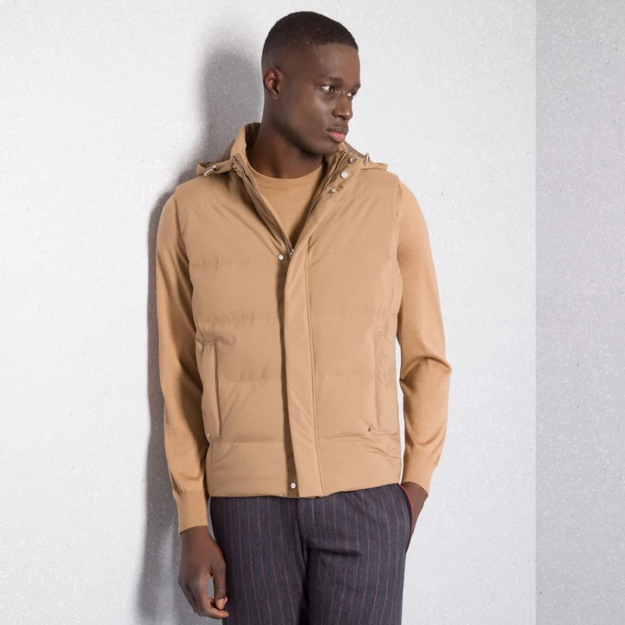 "Stefano Ricci Men's Hooded Gilet in Premium Fabric – Style Pl001H_8000"