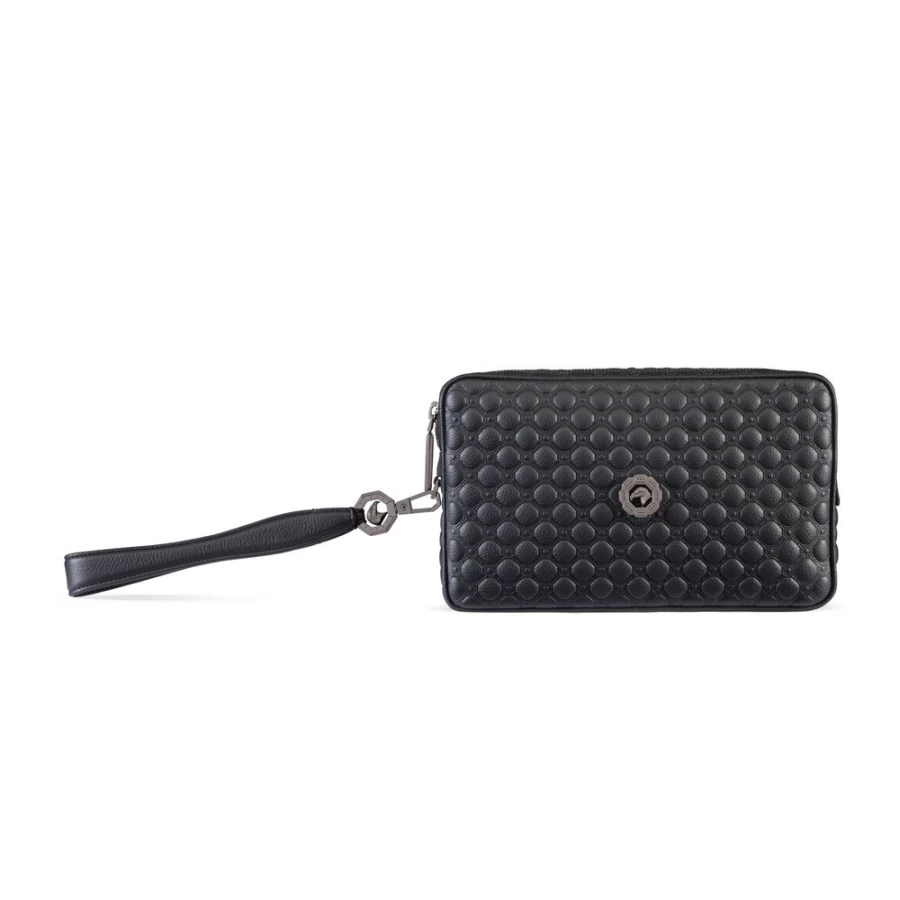 Stefano Ricci Luxury Calfskin Leather Toiletry Bag for Men - Premium Travel Cosmetic Case