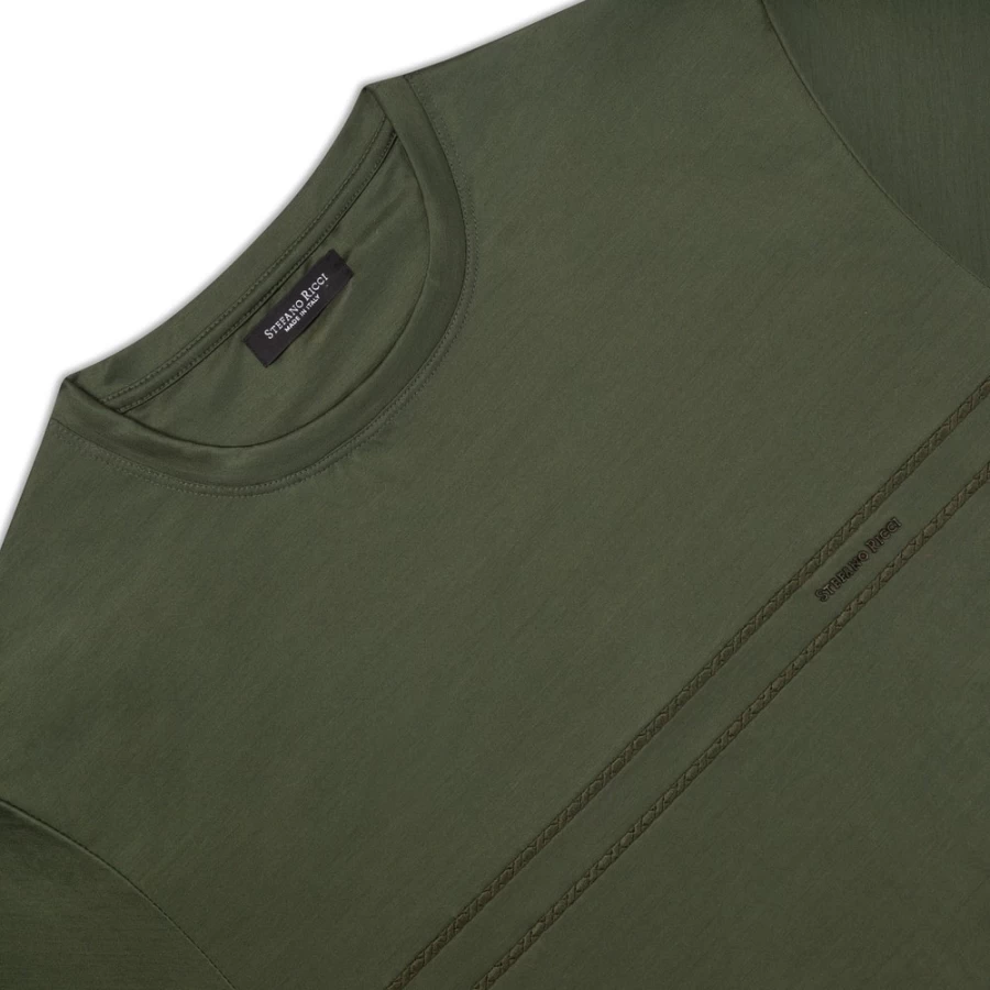 Stefano Ricci Men's V007 Crew Neck T-Shirt Premium Cotton Classic Fit