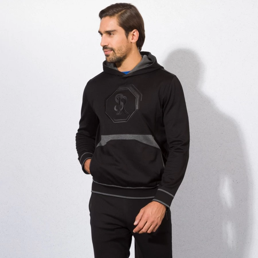 "Stefano Ricci Men's Premium Hooded Jogging Sweatshirt for Comfort & Style"