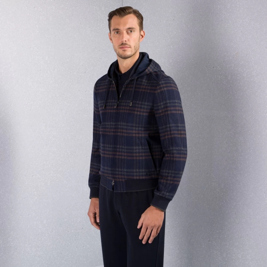 "Stefano Ricci Men's Luxury Cashmere Hooded Blouson Jacket"