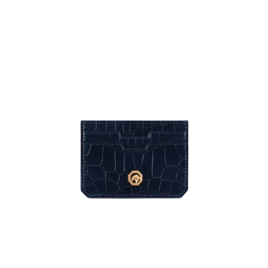 "Stefano Ricci Luxury Matted Crocodile Card Holder in B013 Brown"