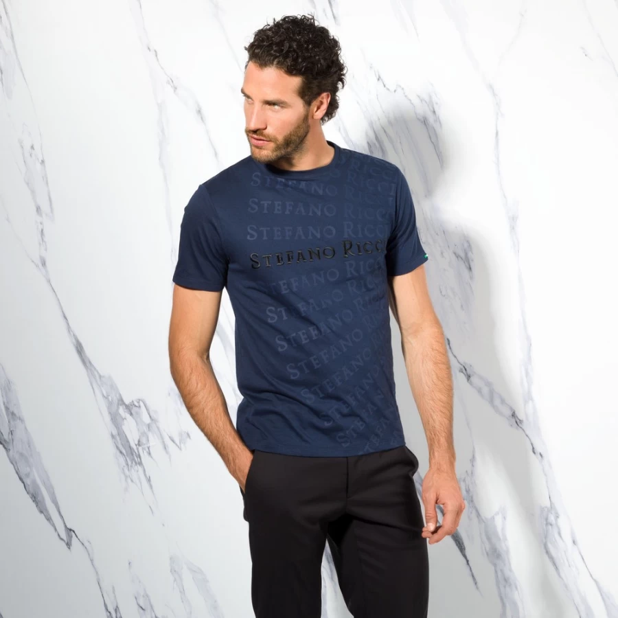 Stefano Ricci Men's B001 Crewneck T-Shirt | Premium Cotton Classic Fit