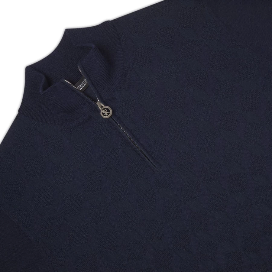 Stefano Ricci Men's Zip Mock Neck Sweater - Premium Luxury Knitwear for Men