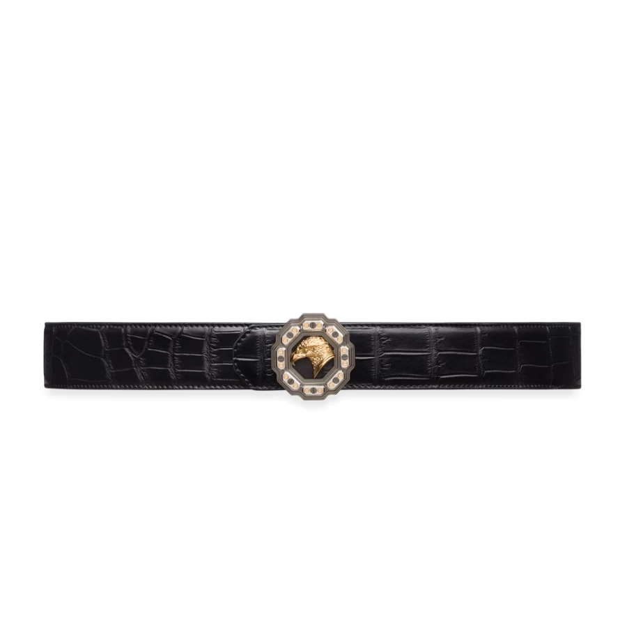 Stefano Ricci Handmade Matte Alligator Leather Belt in Classic Brown N999