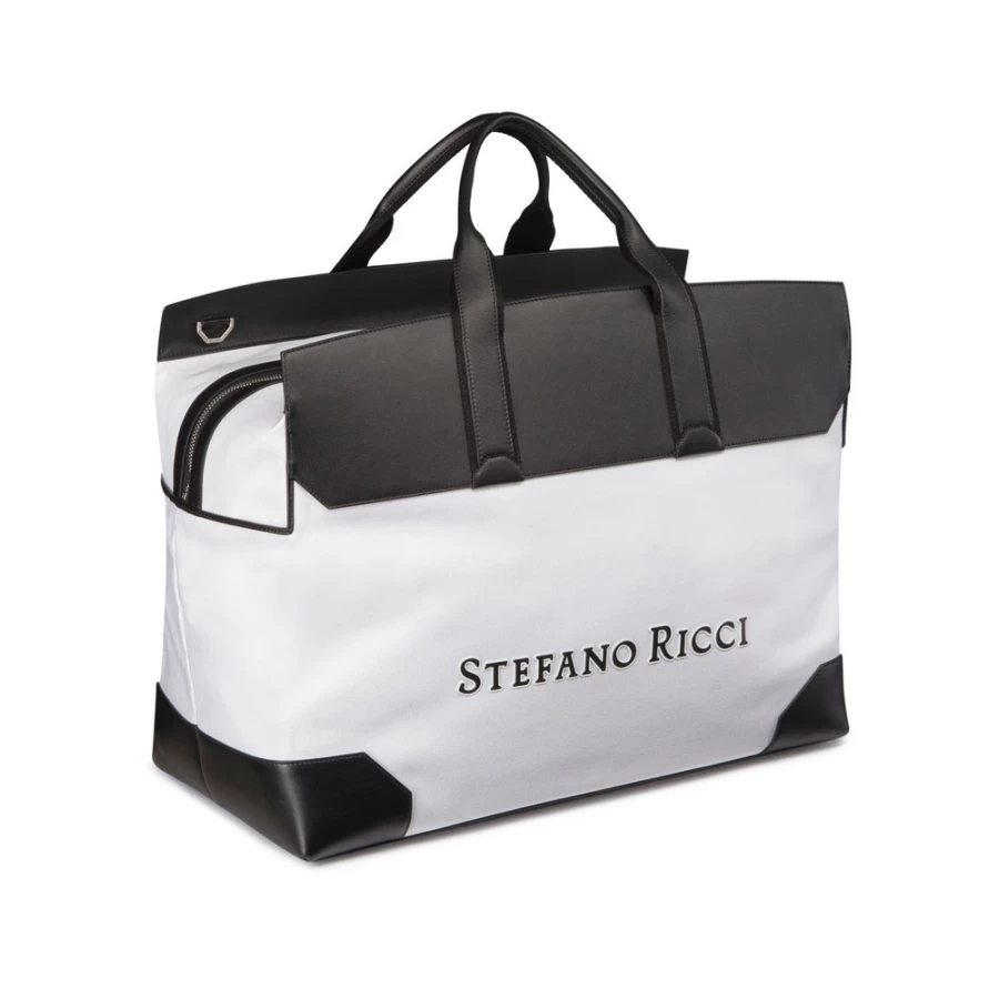 "Stefano Ricci Luxury Handmade Duffle Bag - Premium Leather Travel Duffel"